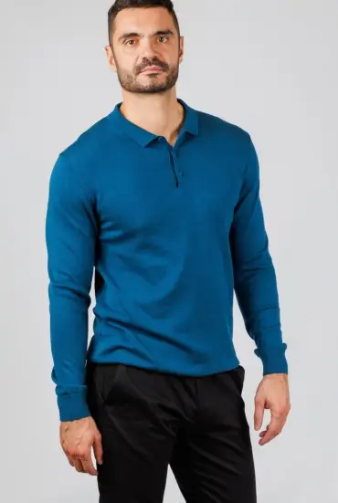 Muški džemper polo - PETROLEJ