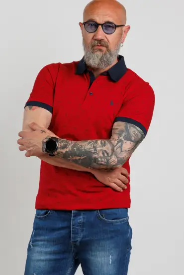 Red men's polo shirt