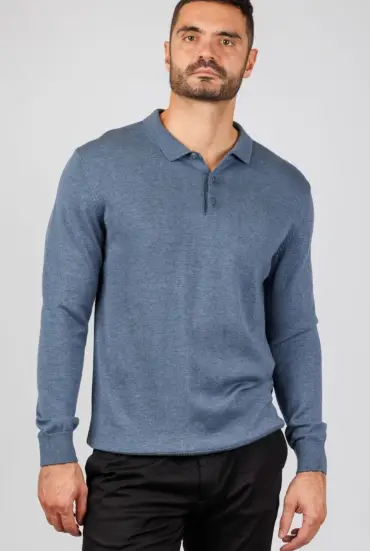 Muški džemper polo - SVETLO PLAVA