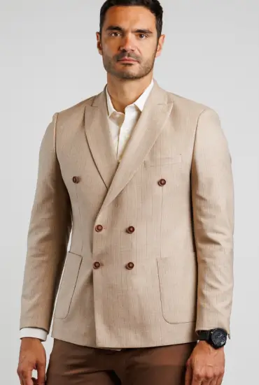 Muški sako na pruge - BEŽ