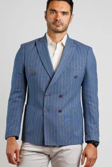 Muški sako na pruge - PLAVI
