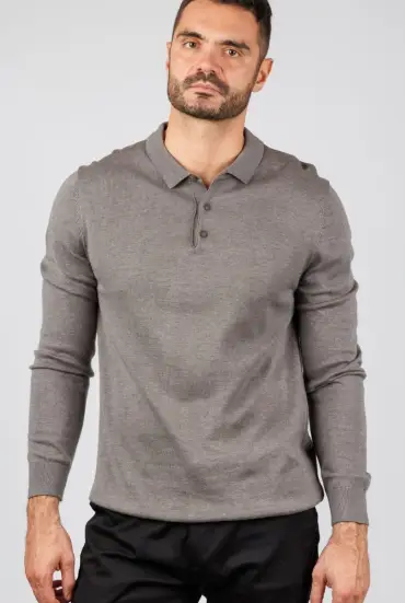 Muški džemper polo - TAMNO SIVA