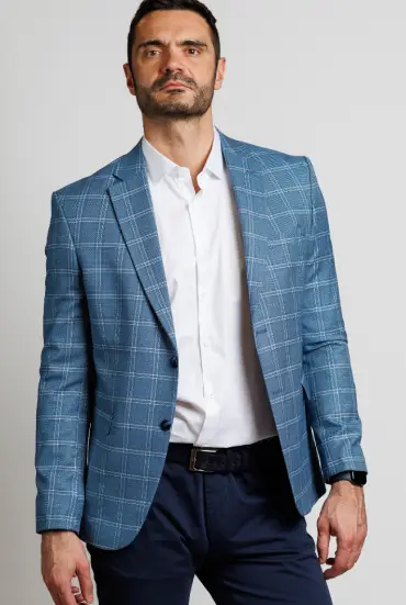 Muški sako karirani - PLAVI 