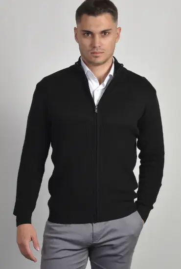 Muški džemper zip - CRNA