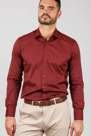 Muška REGULAR FIT košulja - BORDO 