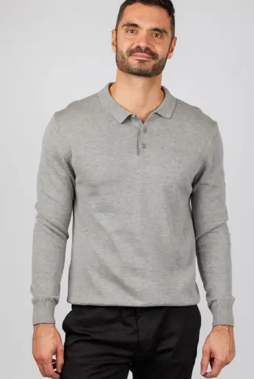 Muški džemper polo - SIVI