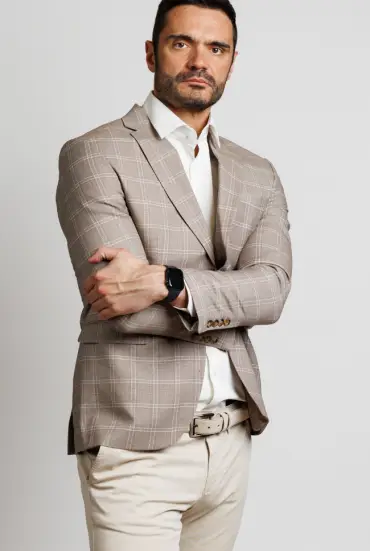 Muški karirani sako - BEŽ 