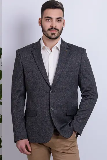Muški sako karirani - GRAFITNO SIVI