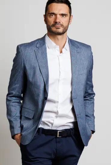 Muški laneni sako - PLAVI  