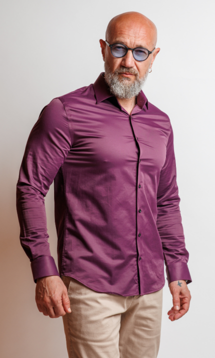 Muška SLIM FIT košulja - ljubičasta - AKCIJA OD 15.07.2025. DO 15.08.2025.